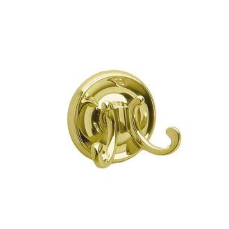 Smedbo V256 2 1/4 in. Double Towel Hook in Polished Brass Villa Collection Collection